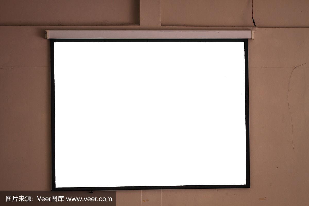 投影设备,空白的,画布,放映幻灯片,画架